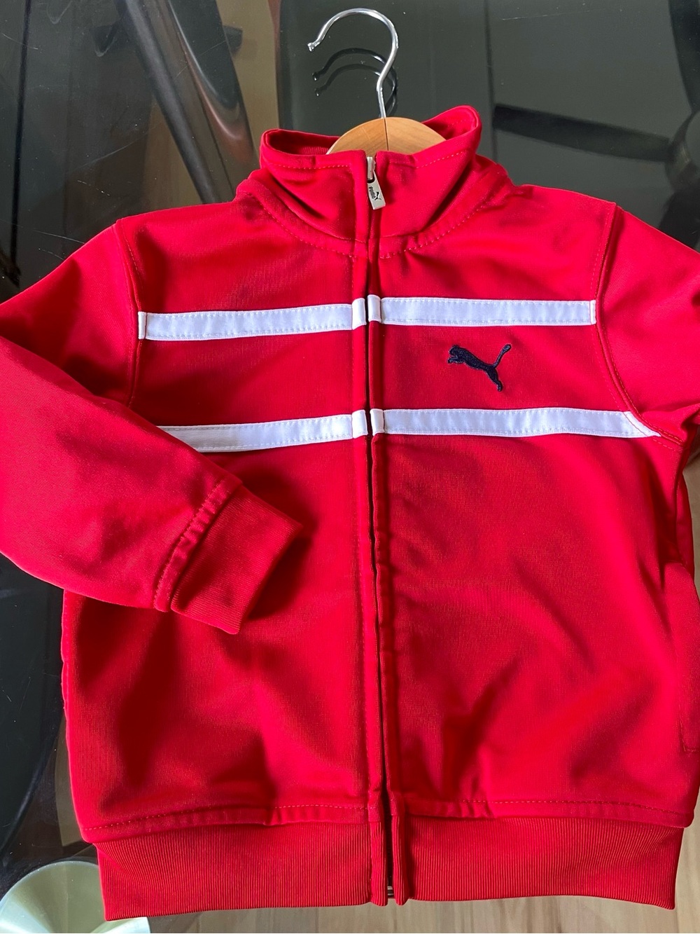 $12 💥Like New Puma Kids Athletic Track Jacket, Full Zip Up, Cherry Red & White